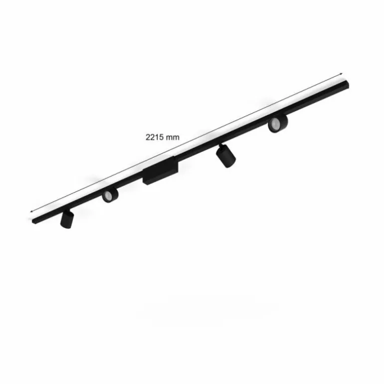 Plafonnier Kit de base Philips Hue Perifo LED Noir, 4 lumières, Changeur de couleurs