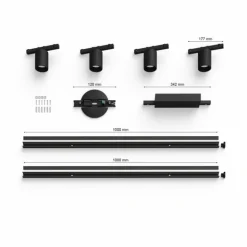 Plafonnier Kit de base Philips Hue Perifo LED Noir, 4 lumières, Changeur de couleurs