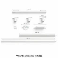 Plafonnier Kit de base Philips Hue Perifo LED Blanc, 4 lumières, Changeur de couleurs