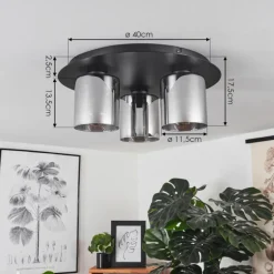 Plafonnier Klemtoo Noir, 3 lumières