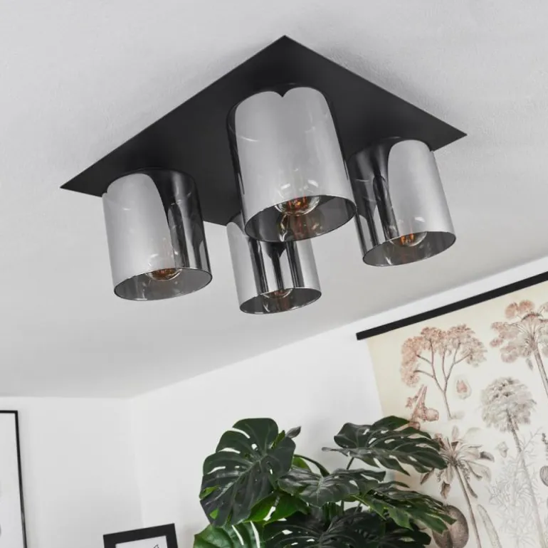 Plafonnier Klemtoo Noir, 4 lumières
