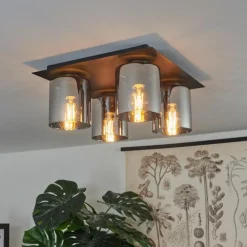 Plafonnier Klemtoo Noir, 4 lumières