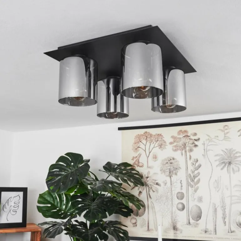 Plafonnier Klemtoo Noir, 4 lumières
