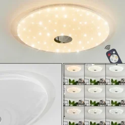 Plafonnier Klosters LED Blanc, 1 lumière, Télécommandes