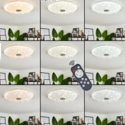 Plafonnier Klosters LED Blanc, 1 lumière, Télécommandes