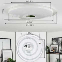 Plafonnier Klosters LED Blanc, 1 lumière, Télécommandes