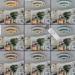 Plafonnier Kolo LED Gris, Blanc, 1 lumière, Télécommandes