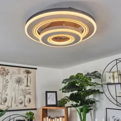 Plafonnier Kolo LED Gris, Blanc, 1 lumière, Télécommandes