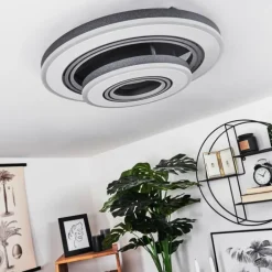 Plafonnier Kolo LED Gris, Blanc, 1 lumière, Télécommandes