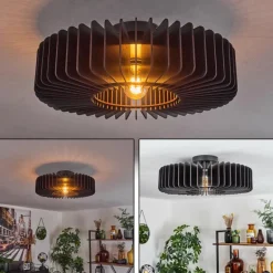 Plafonnier Konbongou Noir, 1 lumière