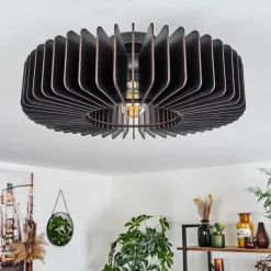 Plafonnier Konbongou Noir, 1 lumière