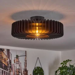 Plafonnier Konbongou Noir, 1 lumière