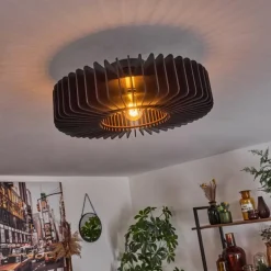 Plafonnier Konbongou Noir, 1 lumière