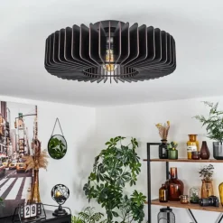 Plafonnier Konbongou Noir, 1 lumière