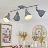 Plafonnier Koppom Bleu, Gris, 4 lumières