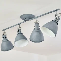 Plafonnier Koppom Bleu, Gris, 4 lumières