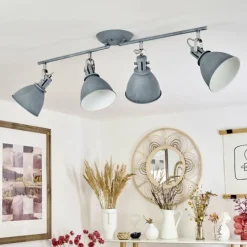 Plafonnier Koppom Bleu, Gris, 4 lumières