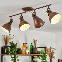 Plafonnier Koppom Rouille, 4 lumières