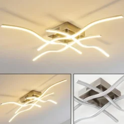 Plafonnier Kosola LED Nickel mat, 4 lumières