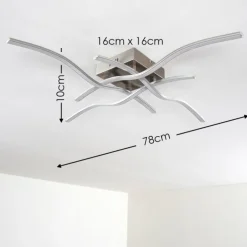 Plafonnier Kosola LED Nickel mat, 4 lumières