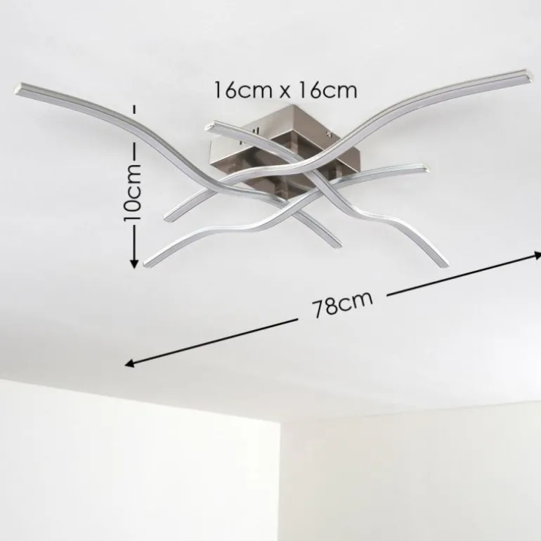 Plafonnier Kosola LED Nickel mat, 4 lumières