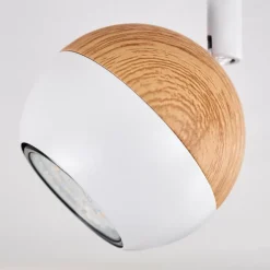 Plafonnier Kotaoa LED Bois clair, Blanc, 2 lumières