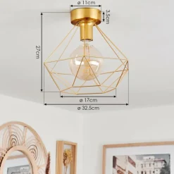 Plafonnier Koulamon Laiton, 1 lumière