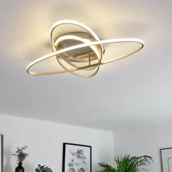 Plafonnier Krabi LED Nickel mat, 3 lumières, Télécommandes