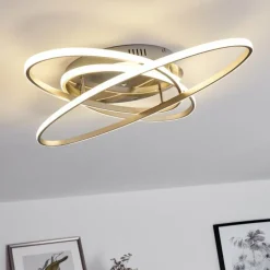 Plafonnier Krabi LED Nickel mat, 3 lumières, Télécommandes