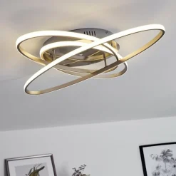 Plafonnier Krabi LED Nickel mat, 3 lumières, Télécommandes