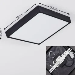 Plafonnier Kragos LED Noir, Blanc, 1 lumière