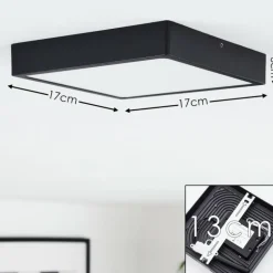 Plafonnier Kragos LED Noir, Blanc, 1 lumière