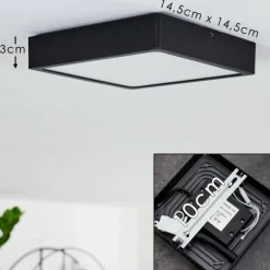 Plafonnier Kragos LED Noir, 1 lumière