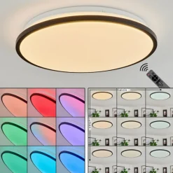 Plafonnier Kroch LED Blanc, 1 lumière, Télécommandes, Changeur de couleurs