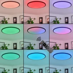 Plafonnier Kroch LED Blanc, 1 lumière, Télécommandes, Changeur de couleurs