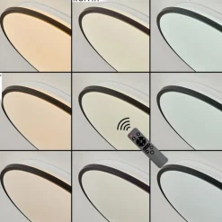 Plafonnier Kroch LED Blanc, 1 lumière, Télécommandes, Changeur de couleurs