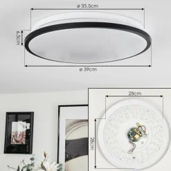 Plafonnier Kroch LED Blanc, 1 lumière, Télécommandes, Changeur de couleurs