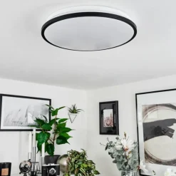 Plafonnier Kroch LED Blanc, 1 lumière, Télécommandes, Changeur de couleurs