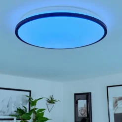 Plafonnier Kroch LED Blanc, 1 lumière, Télécommandes, Changeur de couleurs