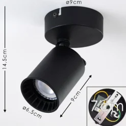 Plafonnier Kullaberg Noir, 1 lumière