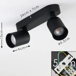 Plafonnier Kullaberg Noir, 2 lumières