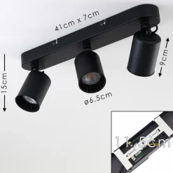 Plafonnier Kullaberg Noir, 3 lumières