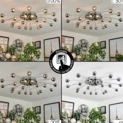 Plafonnier Lacosse LED Chrome, 21 lumières