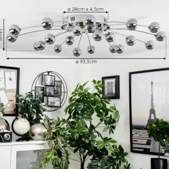 Plafonnier Lacosse LED Chrome, 21 lumières