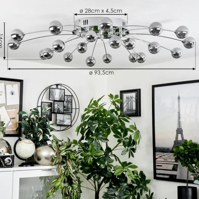 Plafonnier Lacosse LED Chrome, 21 lumières