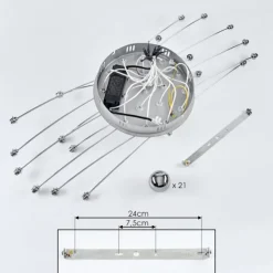 Plafonnier Lacosse LED Chrome, 21 lumières