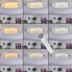 Plafonnier Laganadi LED Blanc, 1 lumière, Télécommandes