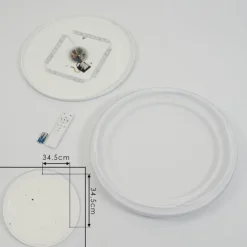 Plafonnier Laganadi LED Chrome, 1 lumière, Télécommandes, Changeur de couleurs