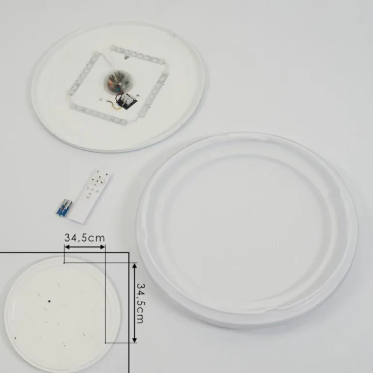 Plafonnier Laganadi LED Chrome, 1 lumière, Télécommandes, Changeur de couleurs