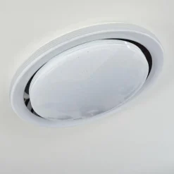 Plafonnier Laganadi LED Chrome, 1 lumière, Télécommandes, Changeur de couleurs